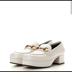 White gucci Houdan loafers- fit like size 8